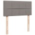 Cama box spring con colchón tela gris taupe 80x200