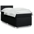 Cama box spring con colchón tela negro 90x200