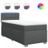 Cama box spring con colchón tela gris oscuro 90x190