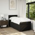 Cama box spring con colchón tela negro 90x190