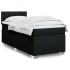 Cama box spring con colchón tela negro 100x200