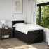 Cama box spring con colchón tela negro 100x200