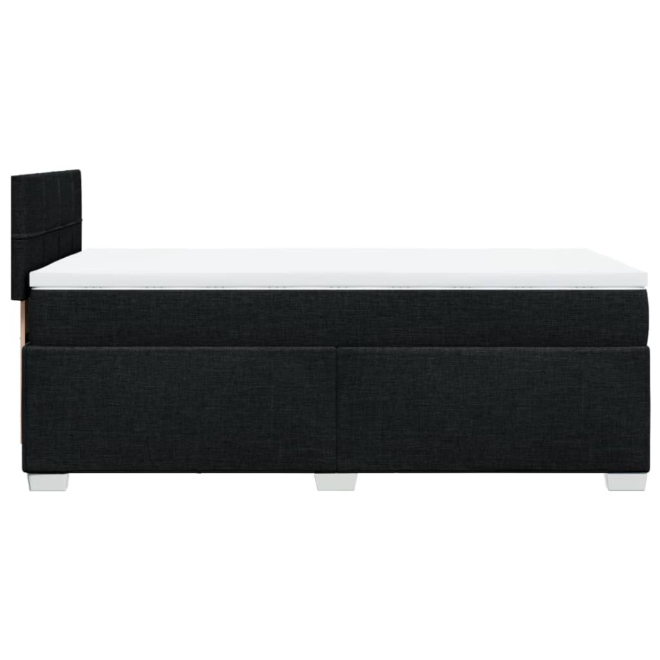 Cama box spring con colchón tela negro 100x200