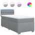 Cama box spring con colchón tela gris claro 90x200