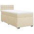 Cama box spring con colchón tela color crema 90x200