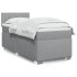 Cama box spring con colchón tela gris claro 100x200