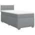 Cama box spring con colchón tela gris claro 100x200