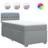 Cama box spring con colchón tela gris claro 90x190
