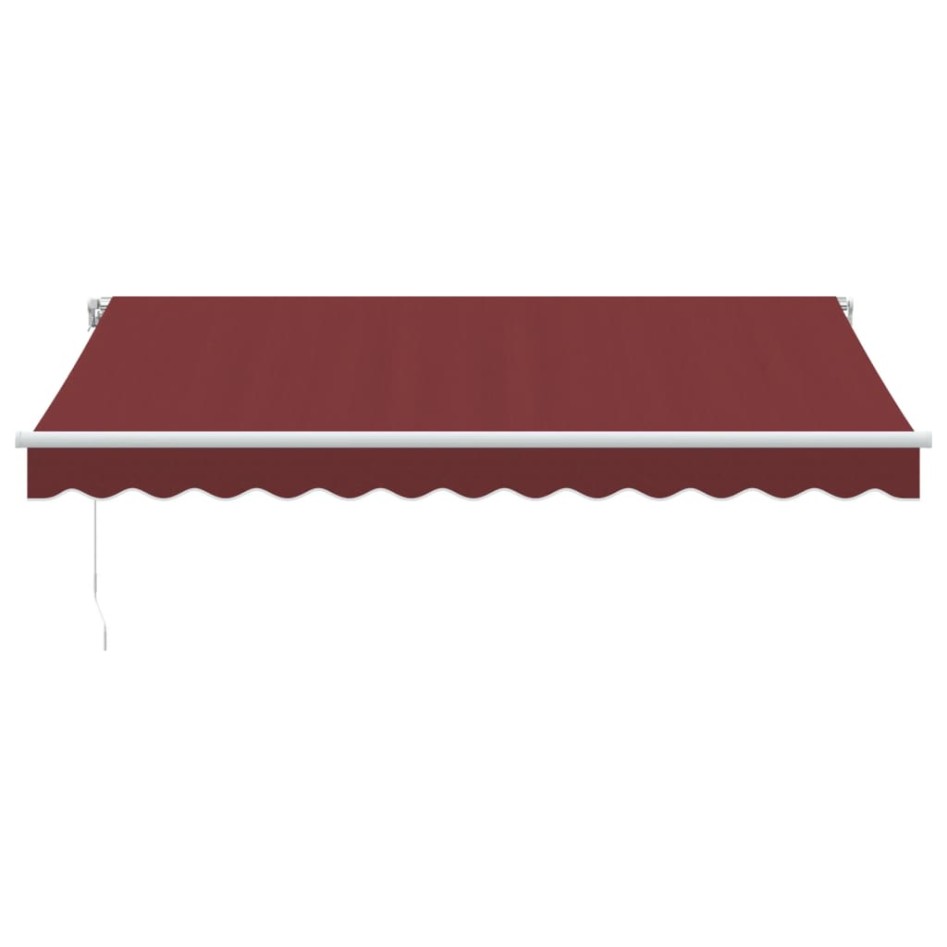 Toldo retráctil manual con luces LED burdeos 350x250
