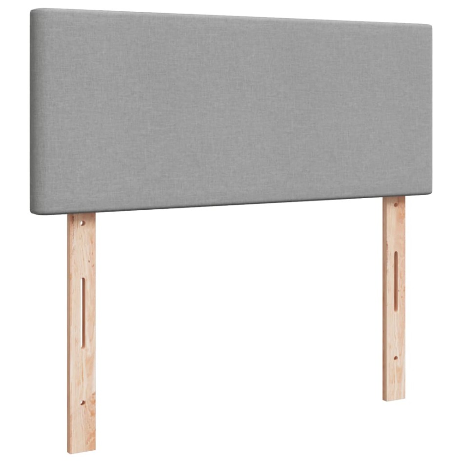 Cama box spring con colchón tela gris claro 120x200