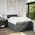 Cama box spring con colchón tela gris oscuro 120x200