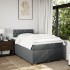 Cama box spring con colchón tela gris oscuro 120x200