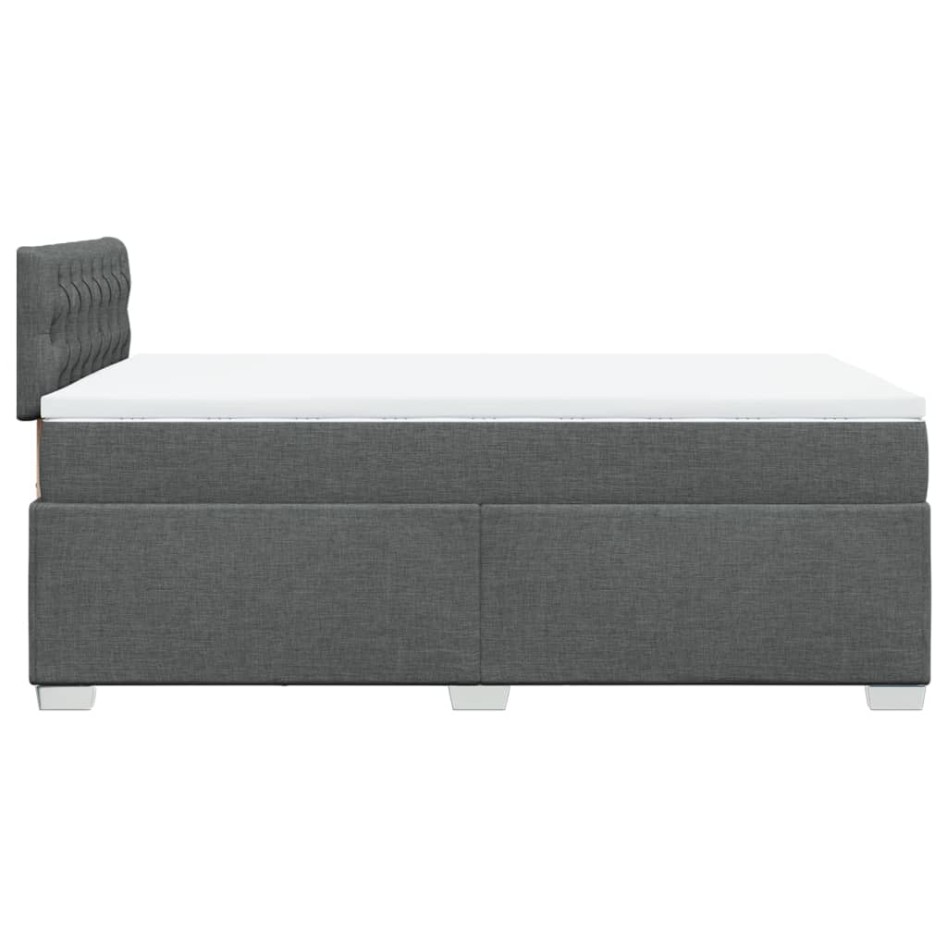 Cama box spring con colchón tela gris oscuro 120x200