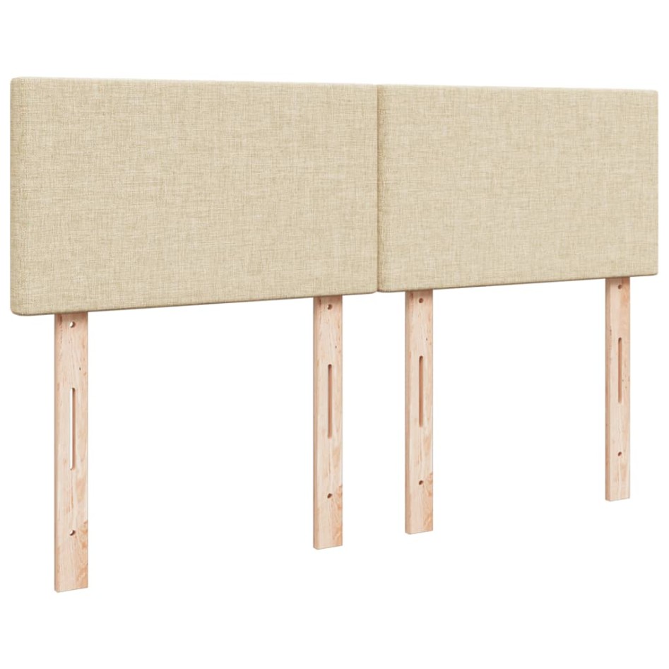 Cama box spring con colchón tela color crema 140x190