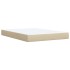 Cama box spring con colchón tela color crema 140x190