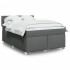 Cama box spring con colchón tela gris oscuro 140x200