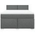 Cama box spring con colchón tela gris oscuro 140x200