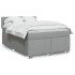 Cama box spring con colchón tela gris claro 160x200
