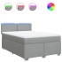 Cama box spring con colchón tela gris claro 160x200