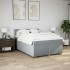 Cama box spring con colchón tela gris claro 160x200