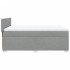 Cama box spring con colchón tela gris claro 160x200