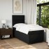 Cama box spring con colchón tela negro 80x200