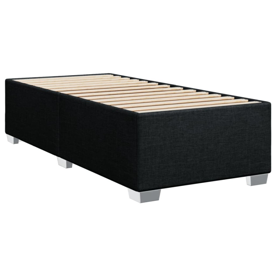 Cama box spring con colchón tela negro 80x200