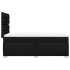 Cama box spring con colchón tela negro 80x200