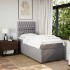 Cama box spring con colchón tela gris taupe 80x200