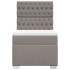Cama box spring con colchón tela gris taupe 80x200