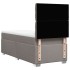 Cama box spring con colchón tela gris taupe 80x200