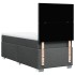 Cama box spring con colchón tela gris oscuro 100x200