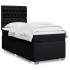 Cama box spring con colchón tela negro 100x200