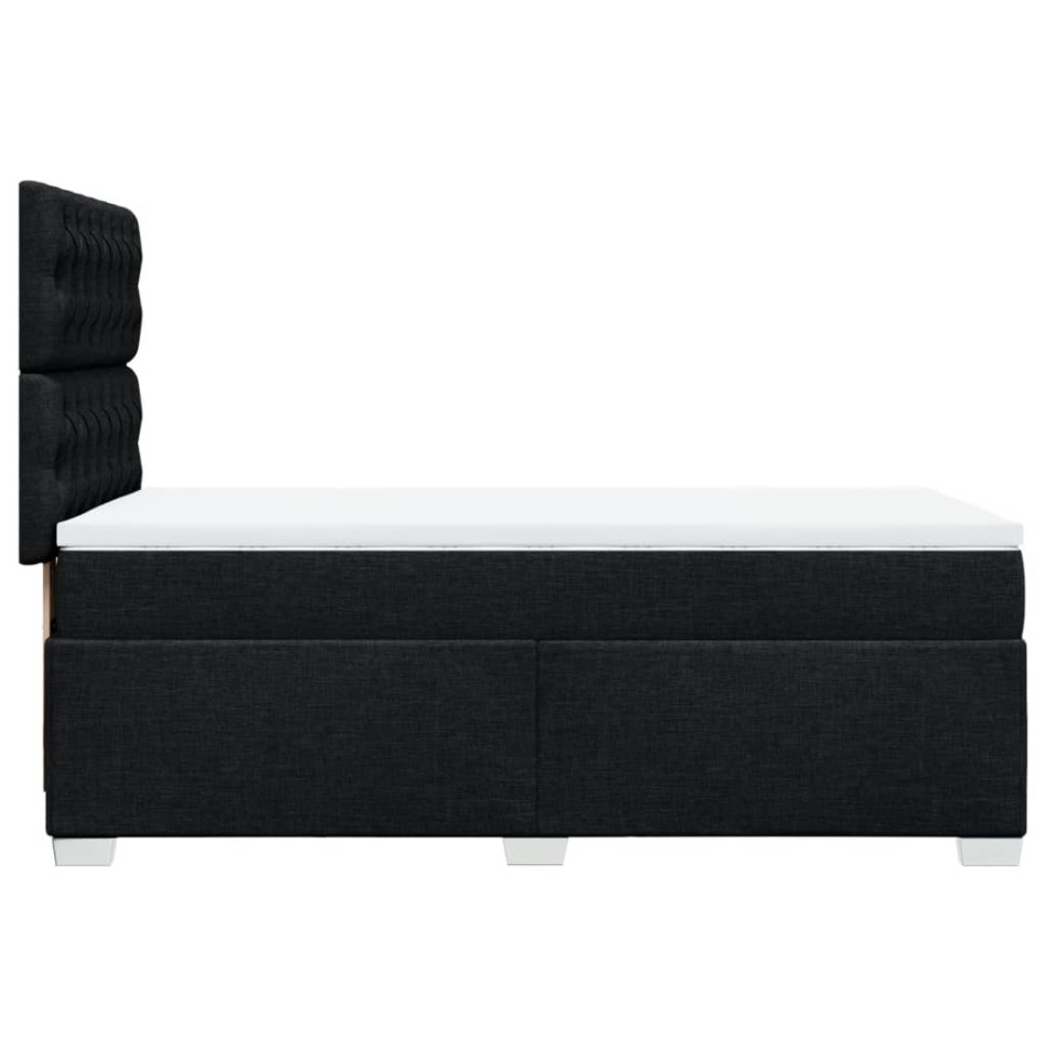 Cama box spring con colchón tela negro 100x200
