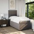 Cama box spring con colchón tela gris taupe 100x200