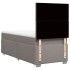 Cama box spring con colchón tela gris taupe 100x200
