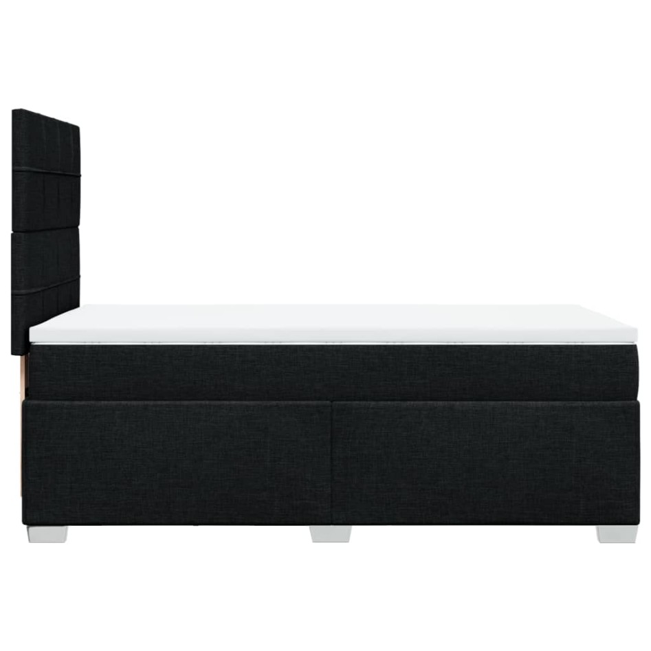Cama box spring con colchón tela negro 100x200