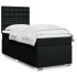 Cama box spring con colchón tela negro 100x200