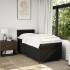 Cama box spring con colchón tela negro 80x200