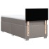 Cama box spring con colchón tela gris taupe 80x200