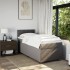 Cama box spring con colchón tela gris taupe 80x200