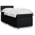 Cama box spring con colchón tela negro 80x200