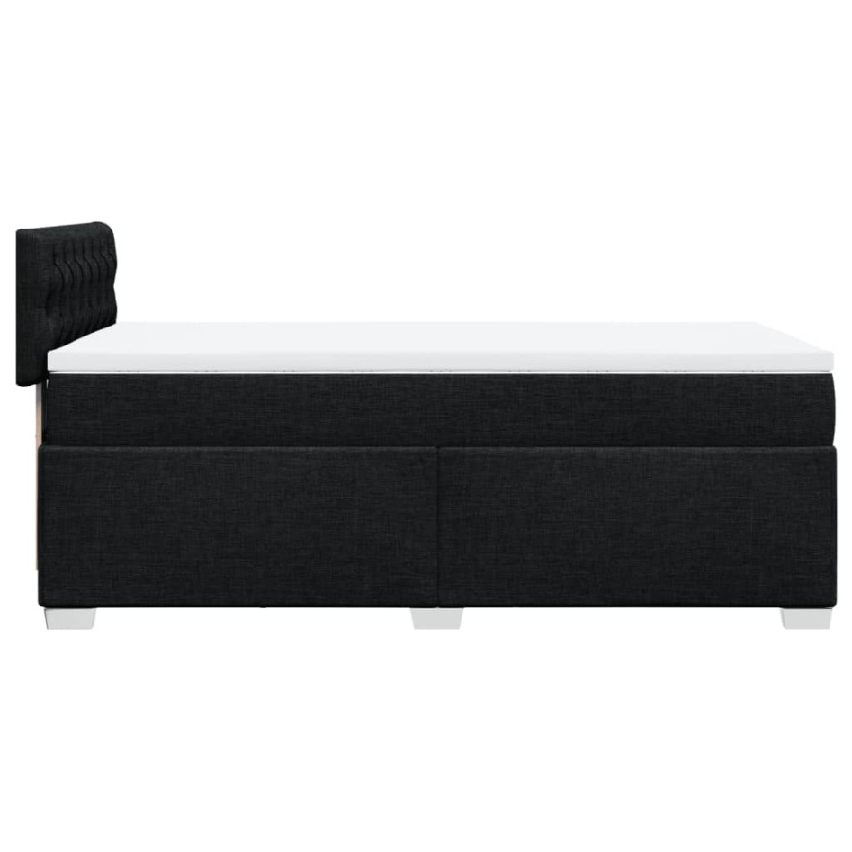 Cama box spring con colchón tela negro 90x190