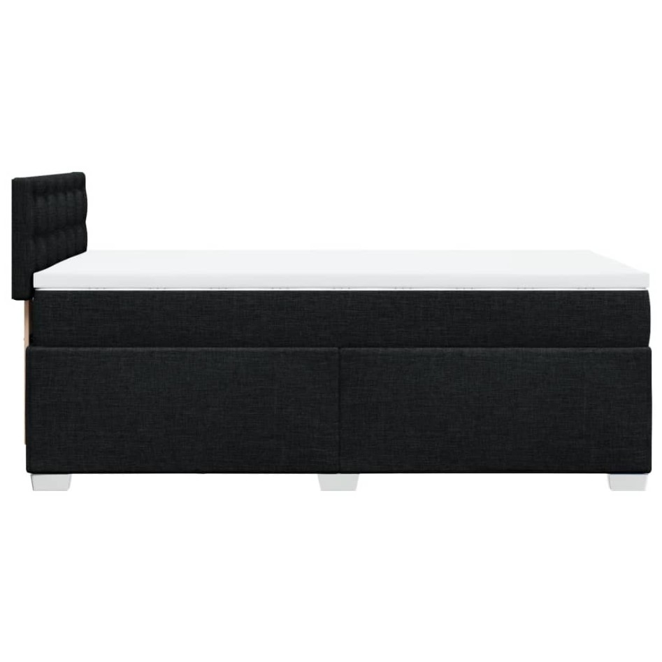 Cama box spring con colchón tela negro 90x190