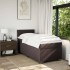 Cama box spring con colchón tela marrón oscuro 90x200