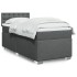 Cama box spring con colchón tela gris oscuro 100x200