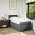 Cama box spring con colchón tela gris oscuro 100x200