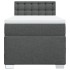 Cama box spring con colchón tela gris oscuro 100x200