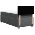 Cama box spring con colchón tela gris oscuro 100x200