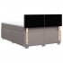 Cama box spring con colchón tela gris taupe 140x190